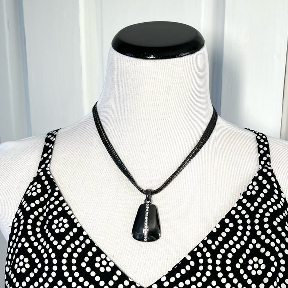 Lia Sophia Jewelry - lia sophia “Classified” 3-strand necklace & “In the Groove” pendant, hematite